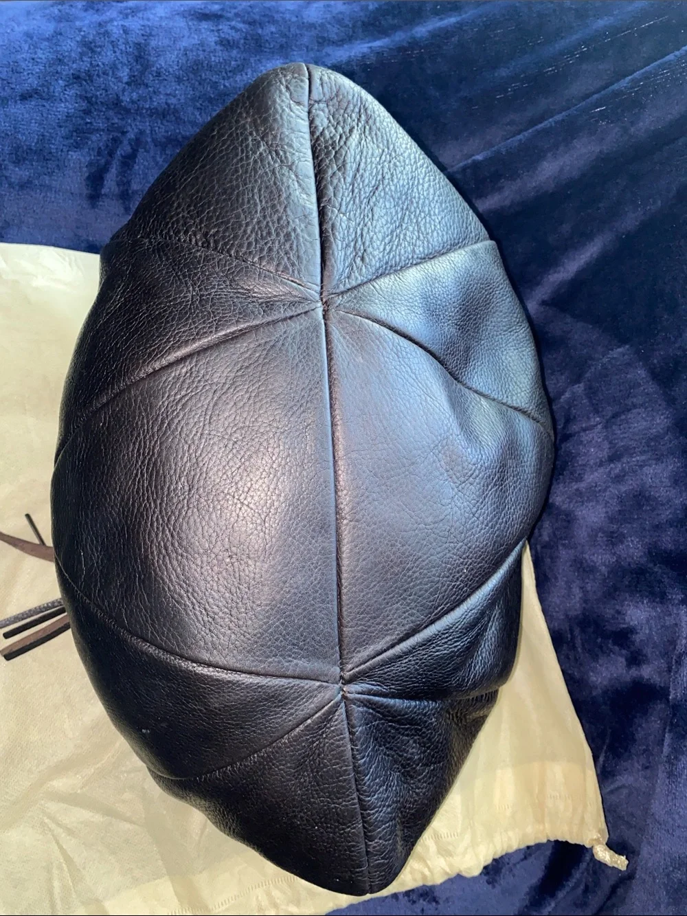 Furla Dark Brown Leather Hobo Bag with Tassel